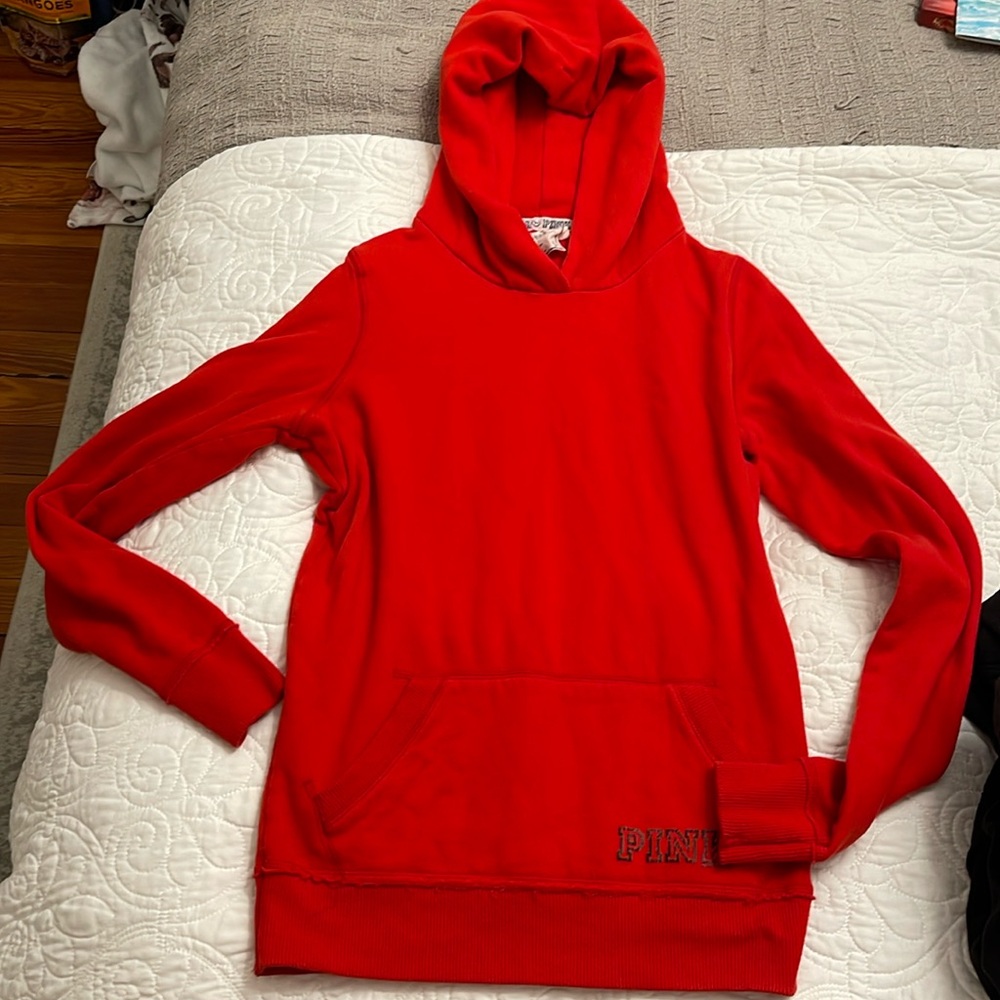 Women’s Victorias Secret PINK Cincinnati red sweater with hood size small